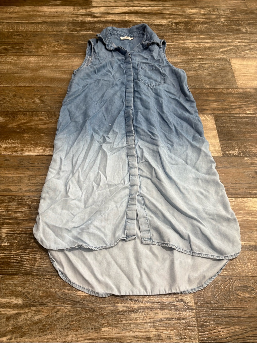beachlunchlounge Blue Ombre Sleeveless Shirt Dress